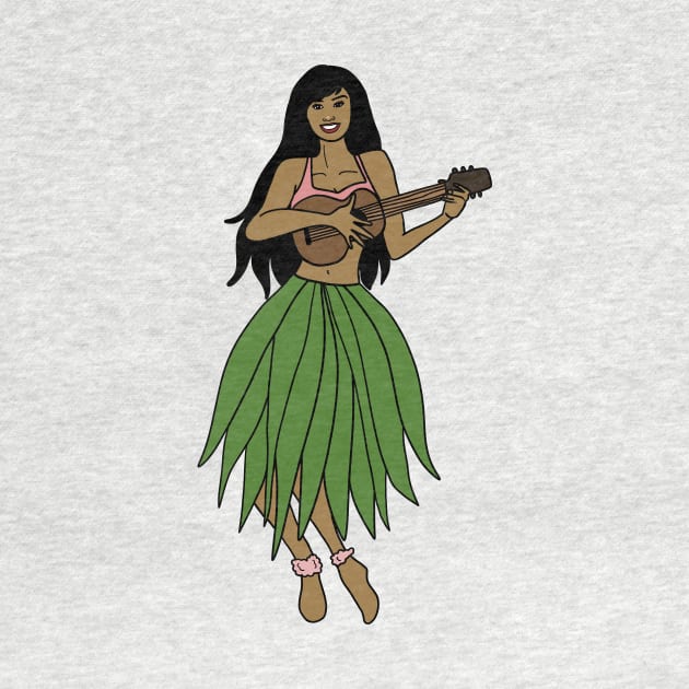 This Beautiful Hawaiian Lady playing the ukulele by dukito